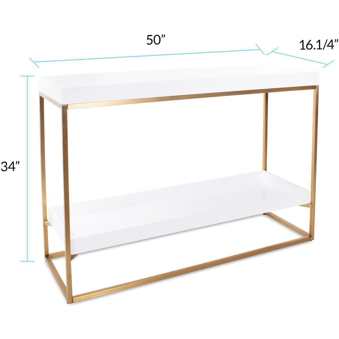 Lyndhurst 50 inch White and Brass Console Table